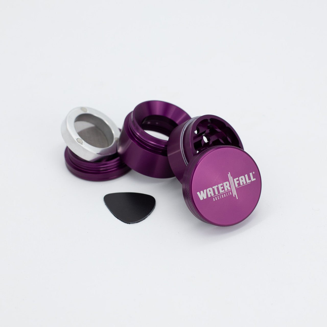 Waterfall 4-Piece Dry Herb Grinder with Removable Screen - Gloss (43mm) - Image 12