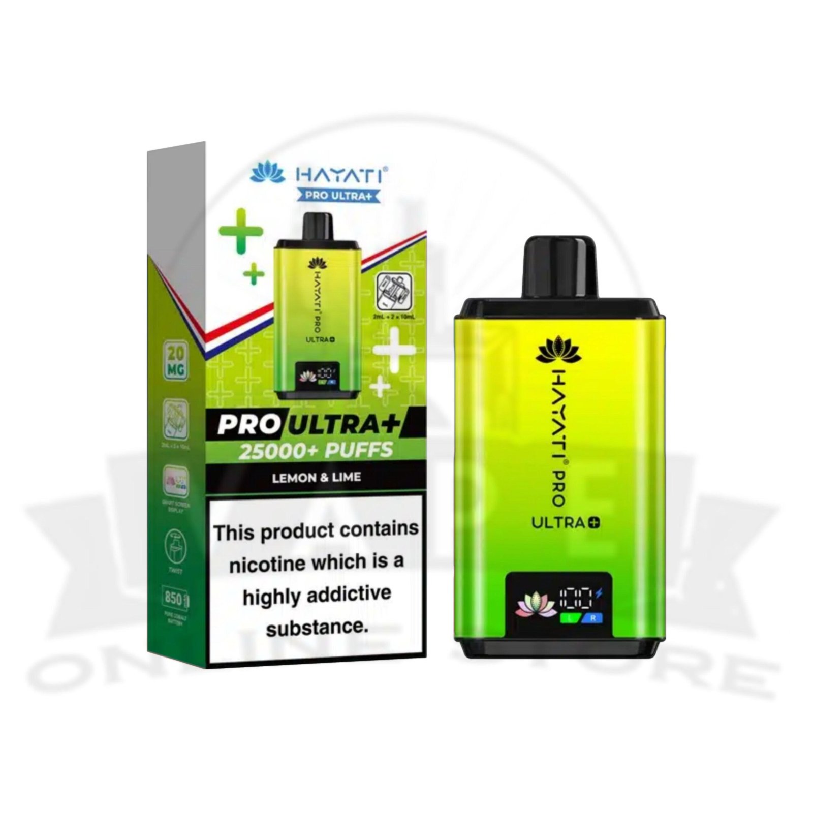 box of 10 hayati pro ultra plus 25000 puffs pod vape kit | hayati wholesale vapes